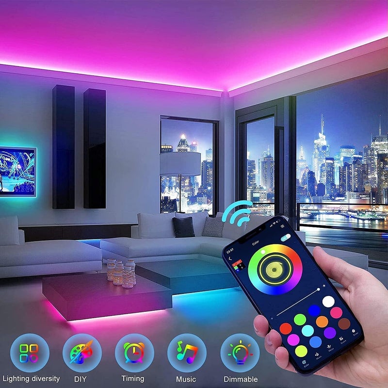Keepsmile 32.8ft Strip Lights Smart App Music Sync Color Changing RGB Bluetooth LED Strips with Remote Led Lights for Bedroom Home Decoration - Image 4